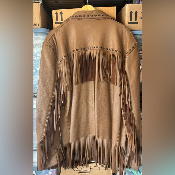Lacrosse Leather Vintage Buckskin Fringe Jacket - Picture 6 of 13